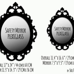 Blue Modern Rococo Acrylic Mirror - Safety - thumbnail 2
