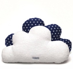 Cloud Pillow - Cuddle Pillow For Kids With Terry On The Backside Blue Stars - thumbnail 2