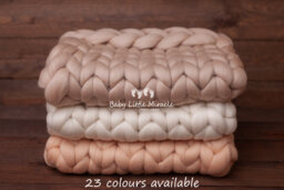 Exclusive Quality Chunky Wool Blanket, Ivory Photo Prop, Baby Photography, Newborn Props, Newborn Posing