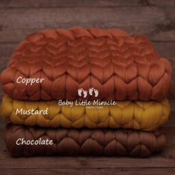 Exclusive Quality Chunky Wool Blanket, Ivory Photo Prop, Baby Photography, Newborn Props, Newborn Posing - thumbnail 4