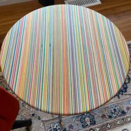 Round End Table Made From Recycled Skateboards - thumbnail 3
