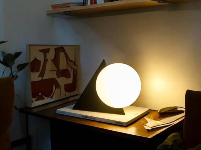 Pyramid Table Lamp Dimmable Modern Bauhaus Design - image 1