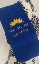Sunflower Towel - Personalised Face Cloth/Hand Bath = Embroidered - thumbnail 1