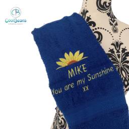 Sunflower Towel - Personalised Face Cloth/Hand Bath = Embroidered - thumbnail 2