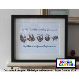 Sloth Family Personalised Unique Portrait Picture Framed Print Handmade Mum Dad Wife Husband Friend Nana Birthday Fathers Day Gift - thumbnail 4