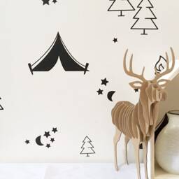 Camping Wall Decals Trees, Tents, Stars - Nursery Decor - thumbnail 2
