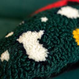 Pillow Green Moth Punchneedle Embroidery, Livingroom Decor Pillow, Bug Inspired By Nature - thumbnail 4