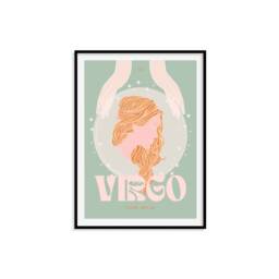 Digital File Virgo Print - Astrology Prints, Colourful Wall Art, Star Sign Retro Print, Sign, Eclectic Decor, Digital Download - thumbnail 2