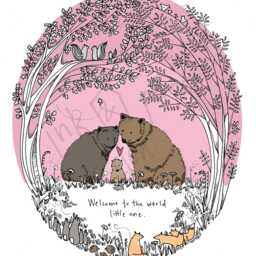 New Baby Print - Art Nursery Decor Woodland Born Shower - thumbnail 2