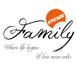 Family Quote Wall Sticker - Love Sign Decor Vinyl Decal Room Art Quotes Stickers Rules Inspirational Motivational Inspiring Decals - thumbnail 2