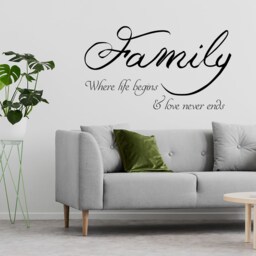 Family Quote Wall Sticker - Love Sign Decor Vinyl Decal Room Art Quotes Stickers Rules Inspirational Motivational Inspiring Decals