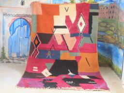 Moroccan Rug , Beni Mrirt Rug, Premium Quality Modern Artwork, Handwoven Large Shaggy - thumbnail 1