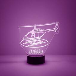 Light Up Helicopter, Custom Engraved Night Light, Personalized Free, 16 Color Options with Remote Control, Kids Room Helicopter - thumbnail 4