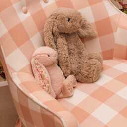 Pink Gingham Upholstered Children's Chair Nursery Reading Chair - thumbnail 2