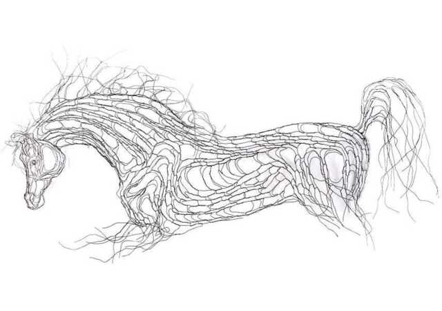 "Wire Sculpture ""Cloud Mare" - image 1