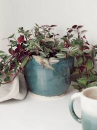 Green Ceramic Planter, Handmade Glazed Pot, Speckled Plant Large Turquoise Vessel, Unique British Gift, Handcrafted Pots