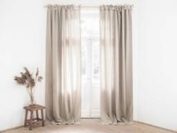 Tie Top Heavy Linen - 280 G/M2 Curtain Panel Made Of Stonewashed/1 Pcs - thumbnail 1