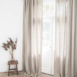Tie Top Heavy Linen - 280 G/M2 Curtain Panel Made Of Stonewashed/1 Pcs - thumbnail 2