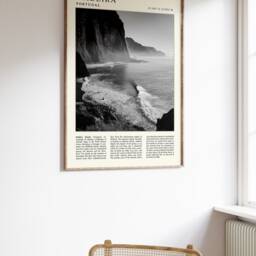 Madeira Portugal Travel Poster Black & White Vintage Art Print - thumbnail 3