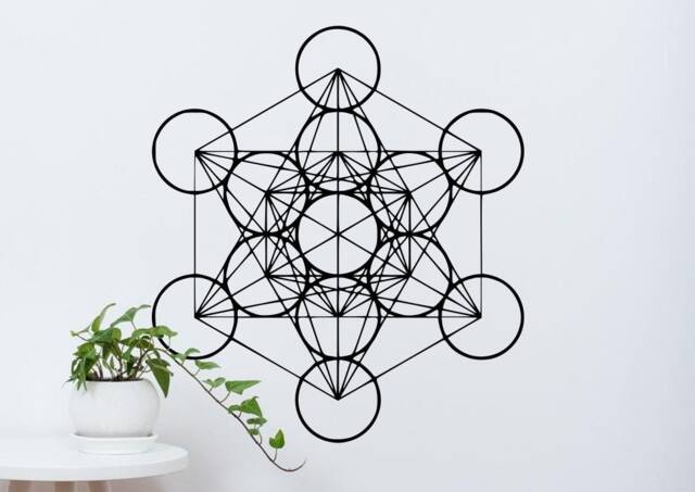 Metatron's Cube Wall Decal, Art, Sacred Geometry Geometry Seed Of Life - image 1