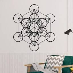 Metatron's Cube Wall Decal, Art, Sacred Geometry Geometry Seed Of Life - thumbnail 2