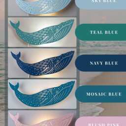 Blue Whale Lamp - Kids Night Light Ocean Nursery Decor Plug in Wall Sconce For Baby Room - thumbnail 3
