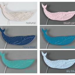 Blue Whale Lamp - Kids Night Light Ocean Nursery Plug in Sconce For Kids Room - thumbnail 3