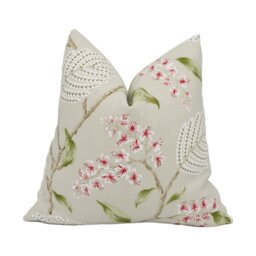 Colefax & Fowler - Atwood Pink/Green Modern Trailing Floral Designer Cushion Cover Handmade Throw Pillow Luxury Home Decor - thumbnail 1