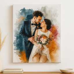 Custom Watercolour Family Portrait - Personalised Photo Illustration - thumbnail 3