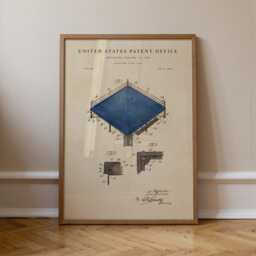 Boxing Ring Patent Art Print Hand Painted Watercolor - thumbnail 1