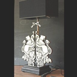 Table Lamp Squirrel, Silver Style Desklamp, Sidetable With Shade, Light Decor, Cosy Living Home Decor - thumbnail 2