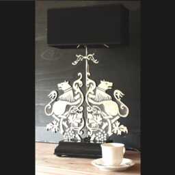 Table Lamp Squirrel, Silver Style Desklamp, Sidetable With Shade, Light Decor, Cosy Living Home Decor - thumbnail 1