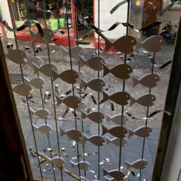 Recycled Sculpture With Fishes - Decoration Animals 3D Printing Minimalist For Restaurants & Coffeshops Home - thumbnail 3
