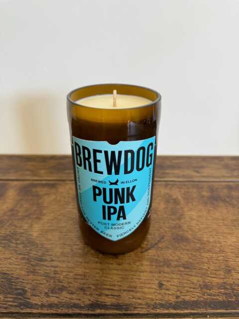 Brewdog Beer Bottle Candle - Scented Soy Wax Upcycled Recycled Punk Ipa Elvis Juice - image 1