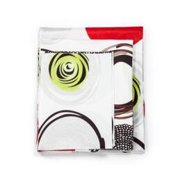 Red & Lime Green Circle Patterned 4 Pcs Cotton Sheet Set, Teens Room, Kids Room - thumbnail 2