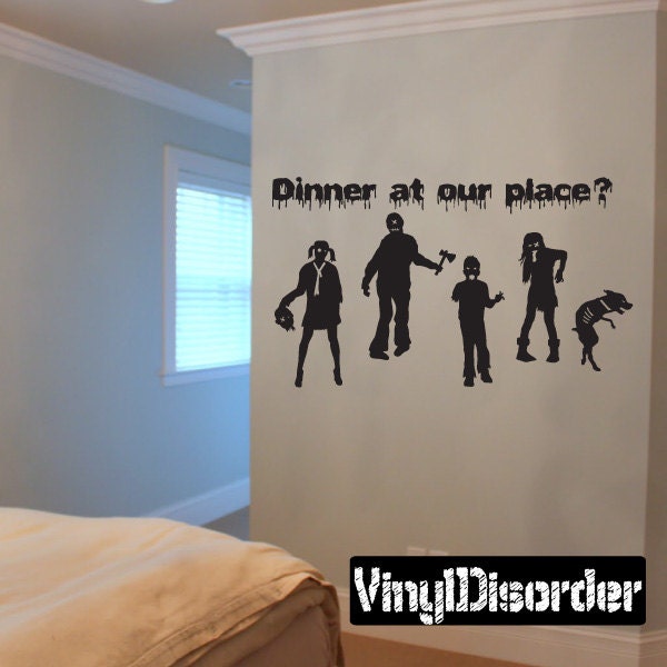Dinner At Our Place Zombie Family Vinyl Wall Decal Or Car Sticker - Mv002Et - image 1