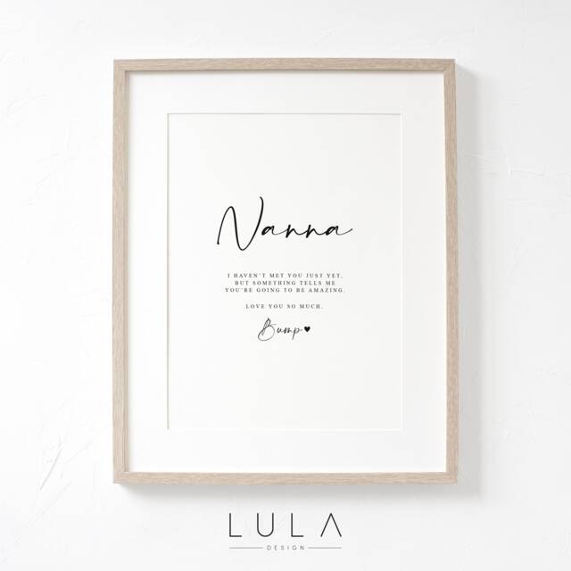 Nanna Love From Bump A4 Or A5 Print, Pregnancy Announcement, To Nanna Gift, New Grandparent Gift Announcement - image 1