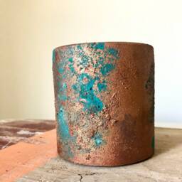 Unique Concrete Copper Patina Verdigris Effect Planter/Home Decor Gift - thumbnail 2