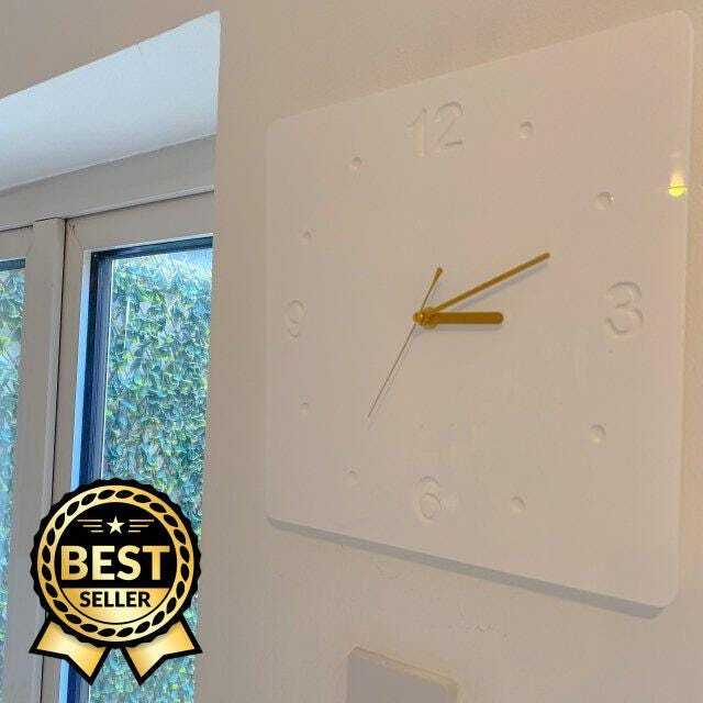 White Acrylic Square Wall Clock Silent Sweep, Bespoke Colors - image 1