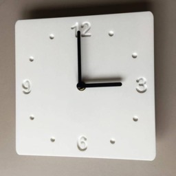 White Acrylic Square Wall Clock Silent Sweep, Bespoke Colors - thumbnail 2