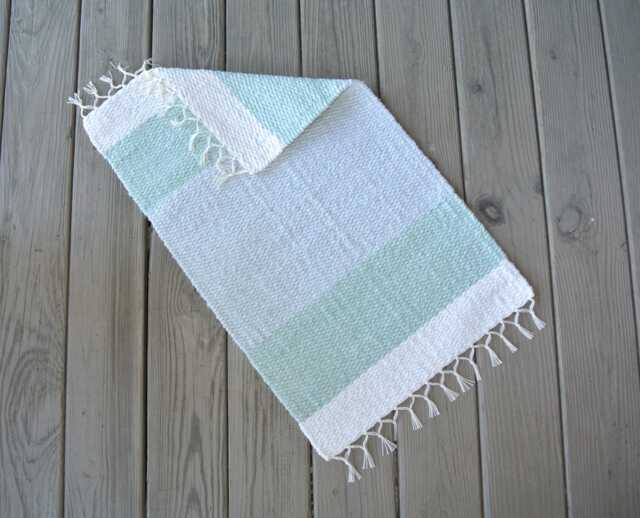 "Hand Woven Cotton Rug - 18"" X 29" - image 1