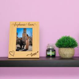 Personalised Engraved Couples Photo Frame - Wedding, Engagement Or Anniversary Gift Wooden Picture Endless Love Name Design - thumbnail 3