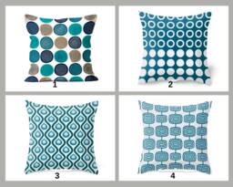 Bohemian Cushion Cover, Blue Colourful Geometric, Turquoise Modern Decor, Unique Home Accents, Vibrant Sofa Pillow Case