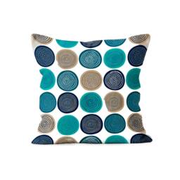Bohemian Cushion Cover, Blue Colourful Geometric, Turquoise Modern Decor, Unique Home Accents, Vibrant Sofa Pillow Case - thumbnail 2