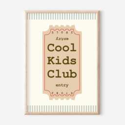 Cool Kids Club Ticket Print, Gender Neutral Wall Art - Unframed - thumbnail 3
