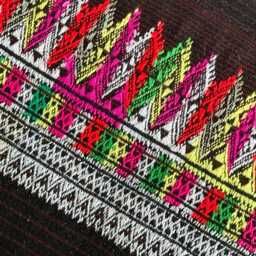 Vintage Hmong Hemp Pillow Handwoven Tribal Textile, Navy Batik - thumbnail 3