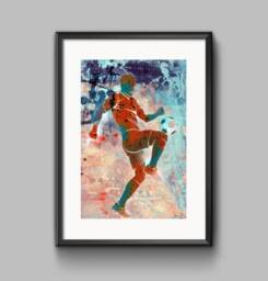 Football Print, Teenager Bedroom D??cor, Games Room Wall Art, Urban Street Art Style Gift For