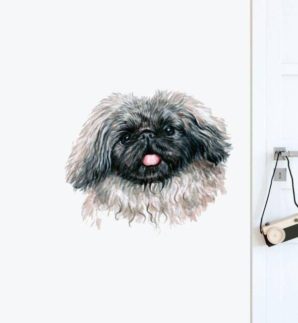 Pekingeese Dog Wall Sticker Decal - Dogs & Pets Stickers, Art, Decals, Kids Animals Decals