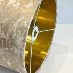 Handmade Mink Grey Velvet Oval Lamp Shade Gold Foil Shimmer - thumbnail 3