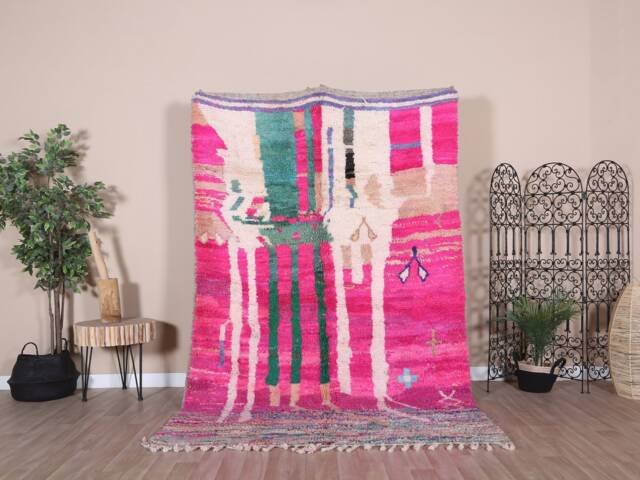 Pink Moroccan Rug, Soft Boujaad 5x8 Ft - image 1